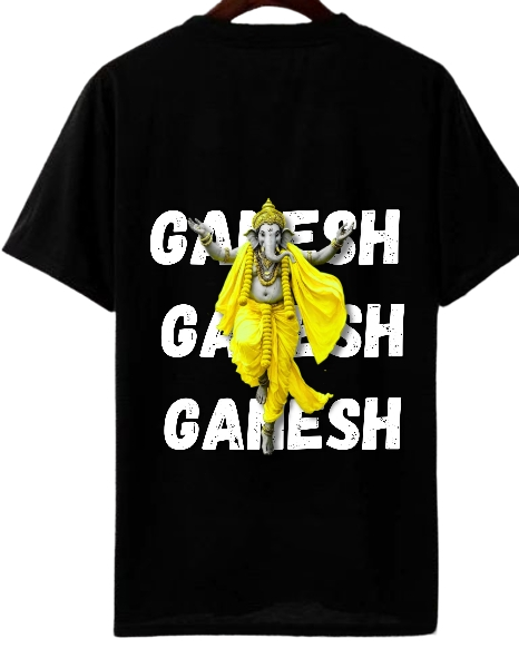 ❤️ Ganesh Oversized Graphic T-Shirt | Premium Unisex Cotton Tee | Back Print 🕉️