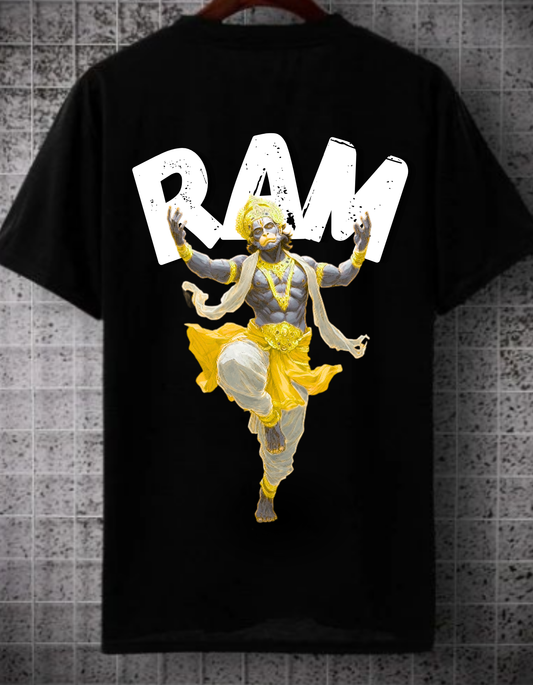 Ram Bhakt Hanuman Oversized Graphic T-Shirt | Premium Unisex Cotton Tee 🚩