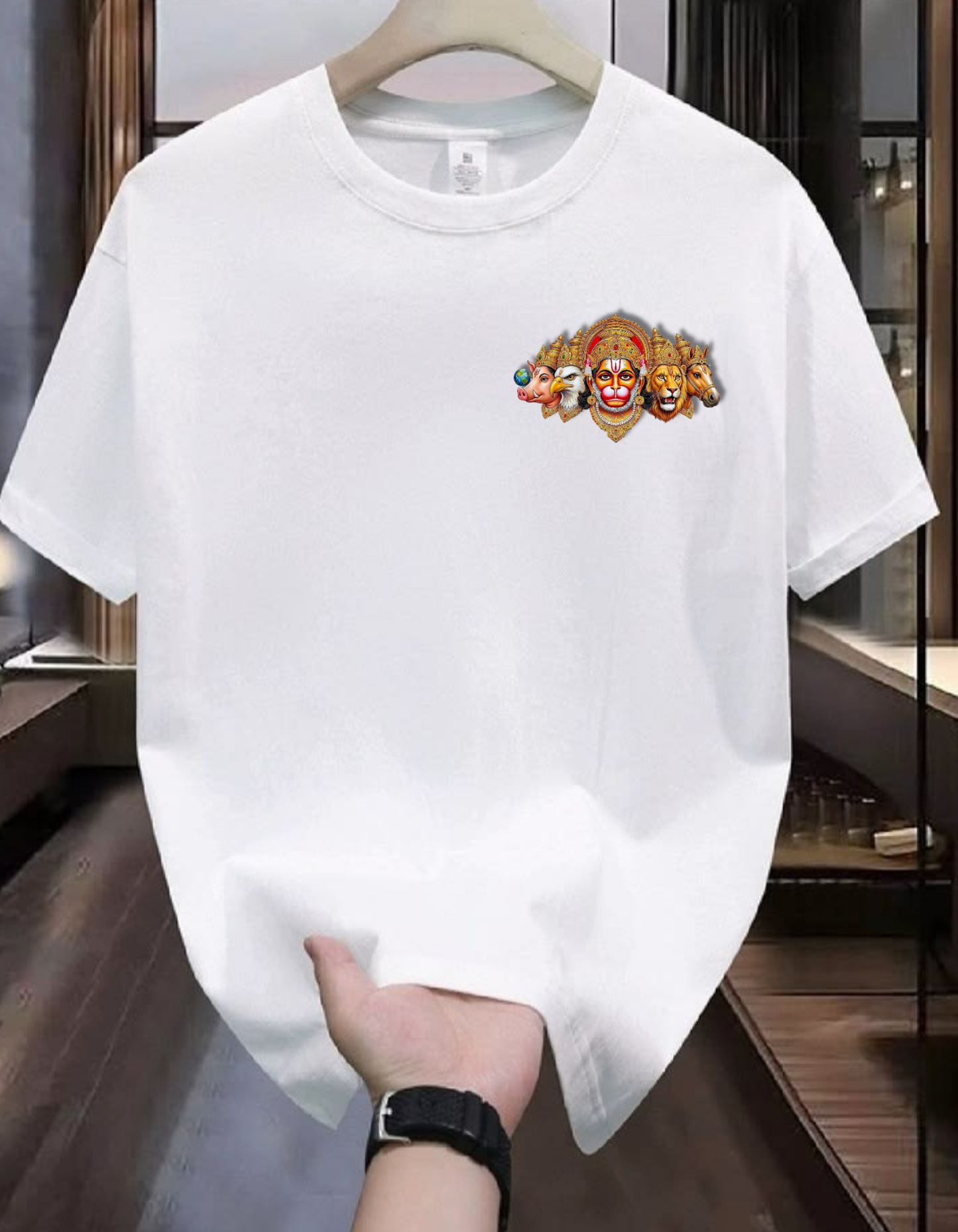 Ram Bhakt Hanuman Oversized Graphic T-Shirt | Premium Unisex Cotton Tee 🚩