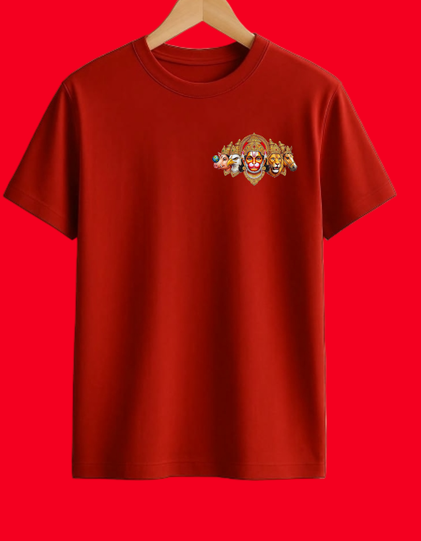 Ram Bhakt Hanuman Oversized Graphic T-Shirt | Premium Unisex Cotton Tee 🚩