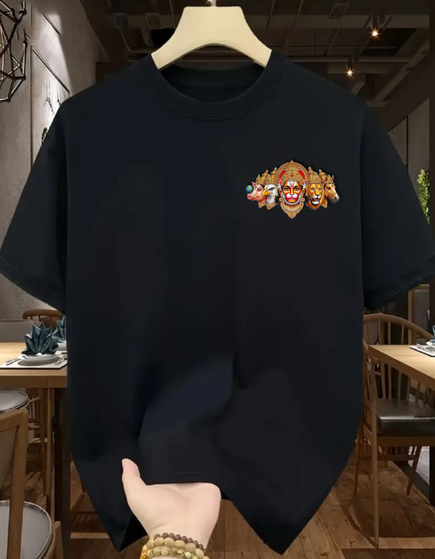 Ram Bhakt Hanuman Oversized Graphic T-Shirt | Premium Unisex Cotton Tee 🚩